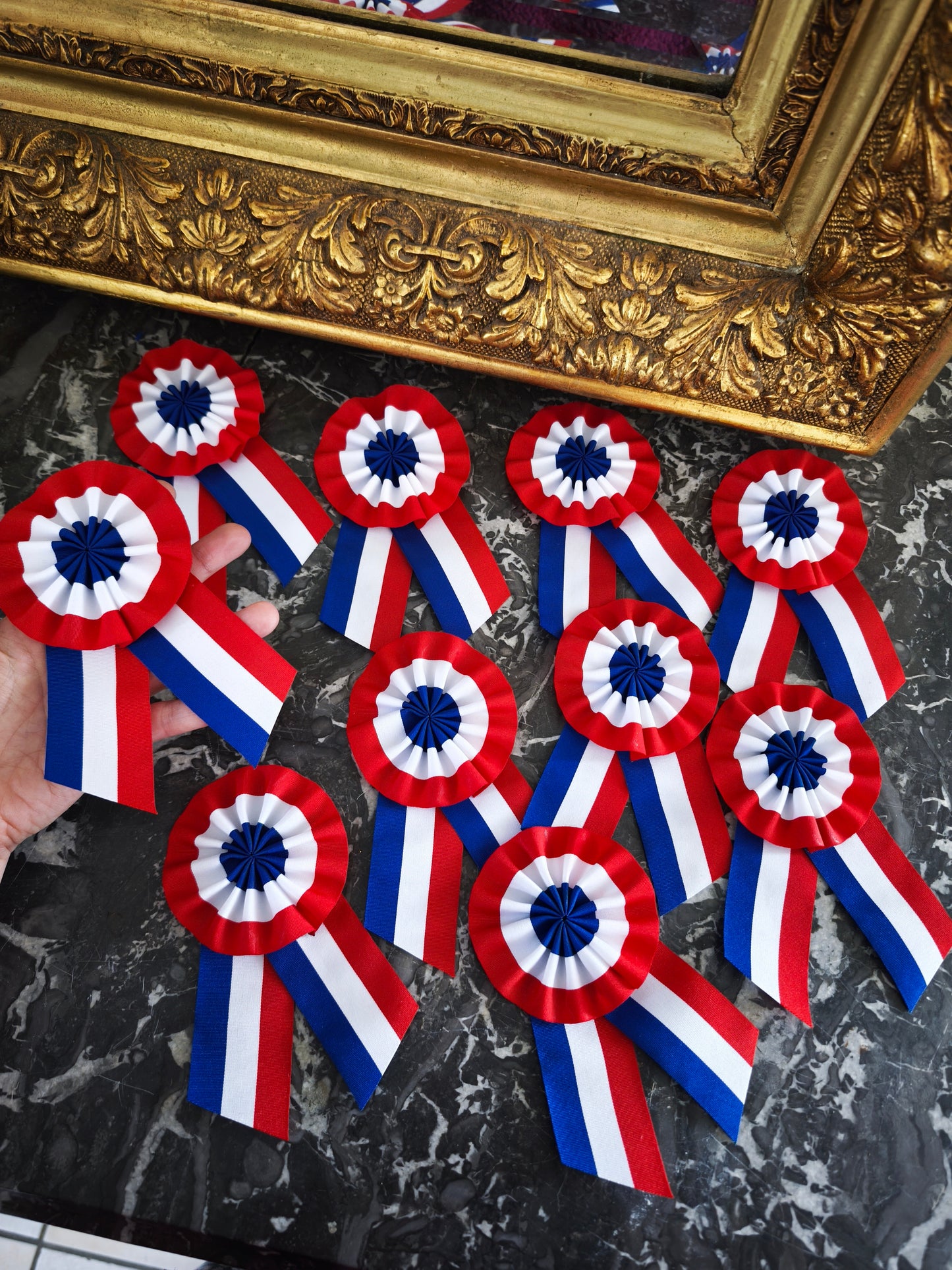 Lot of 10 Tricolor Cockades of the French Revolution π«π· (XL: 10cm / 3.94in) Made in FRANCE