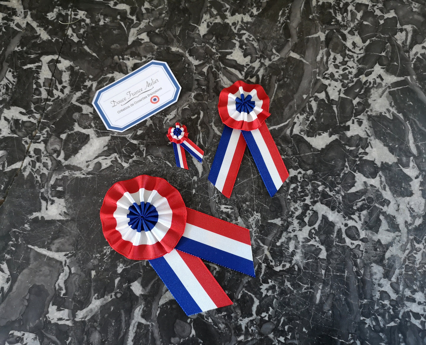 Trio COCARDES Françaises Tricolores - Made in FRANCE 🇫🇷