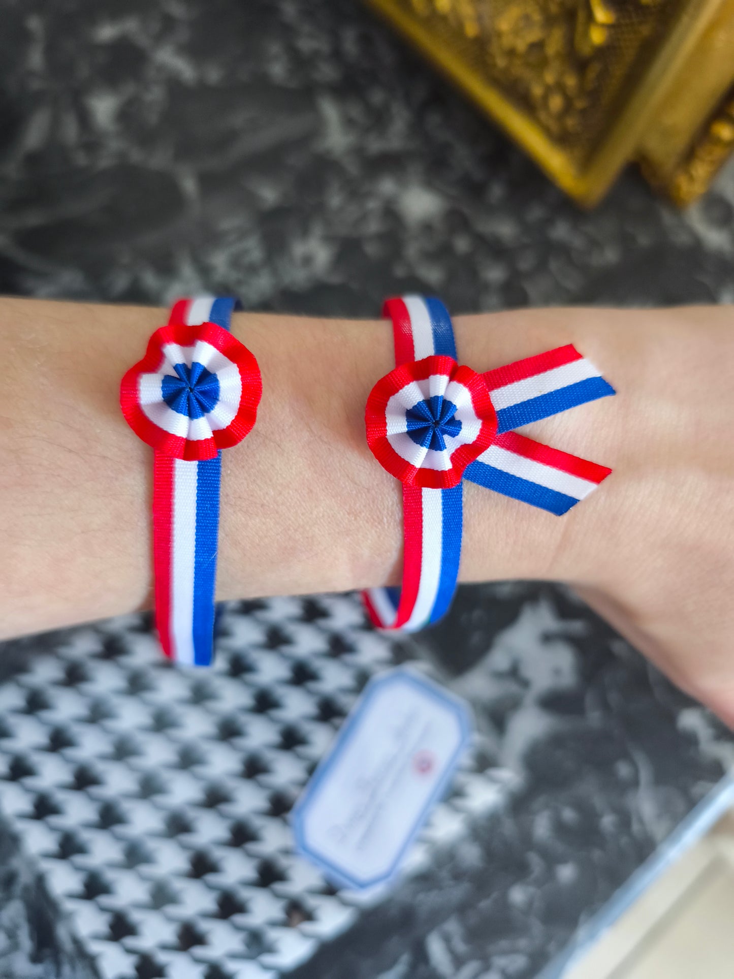 Bracelet Cocarde tricolore de la Révolution Française - Made in FRANCE 🇫🇷