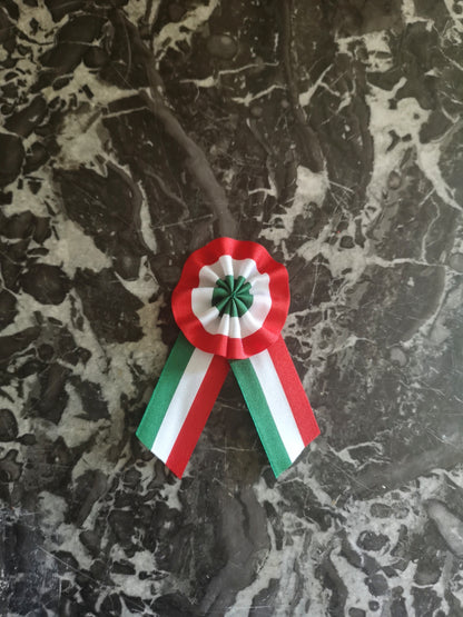 Broche ITALIA - Cocarde italienne tricolore Vert Blanc Rouge